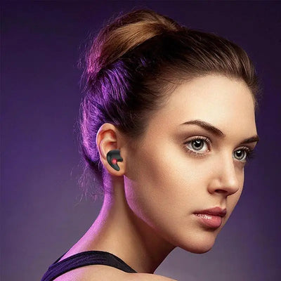 Invisible Bluetooth Earbuds with Charging Case – BY-8 Semi In-Ear Wireless Sleep Headphones for Yoga, Travel, and Relaxation