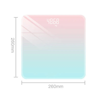 "Track Your Progress in Style with the Rainbow Gradient LCD Electronic Body Scale – Intelligent, Rechargeable, Accurate Weight Measurement"