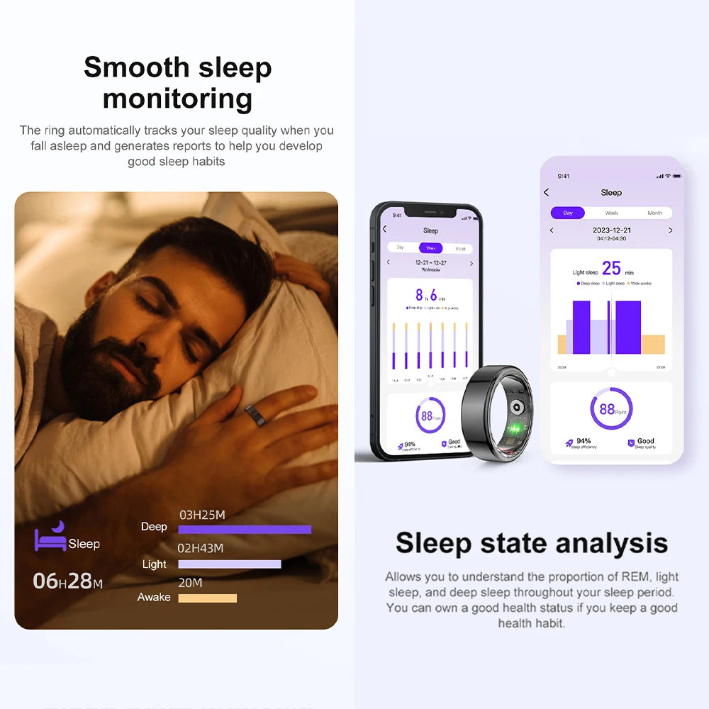 "COLMI R02 Smart Ring – Military Grade Titanium, Health Monitoring, Waterproof, Multi-Sport Modes"