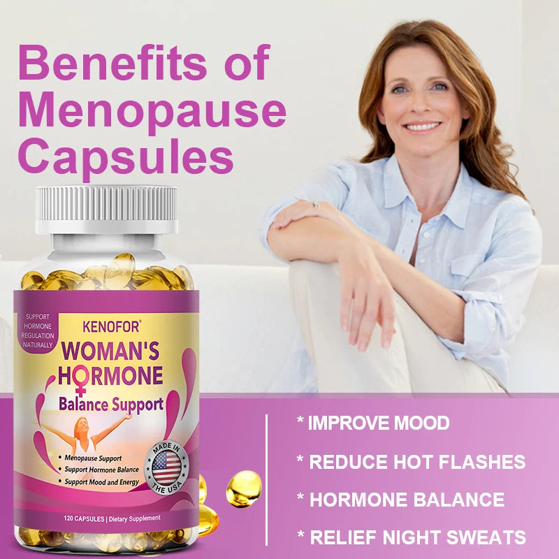 Balance Your Hormones & Feel Like You Again – Kenofor Menopause Support (120 Capsules)