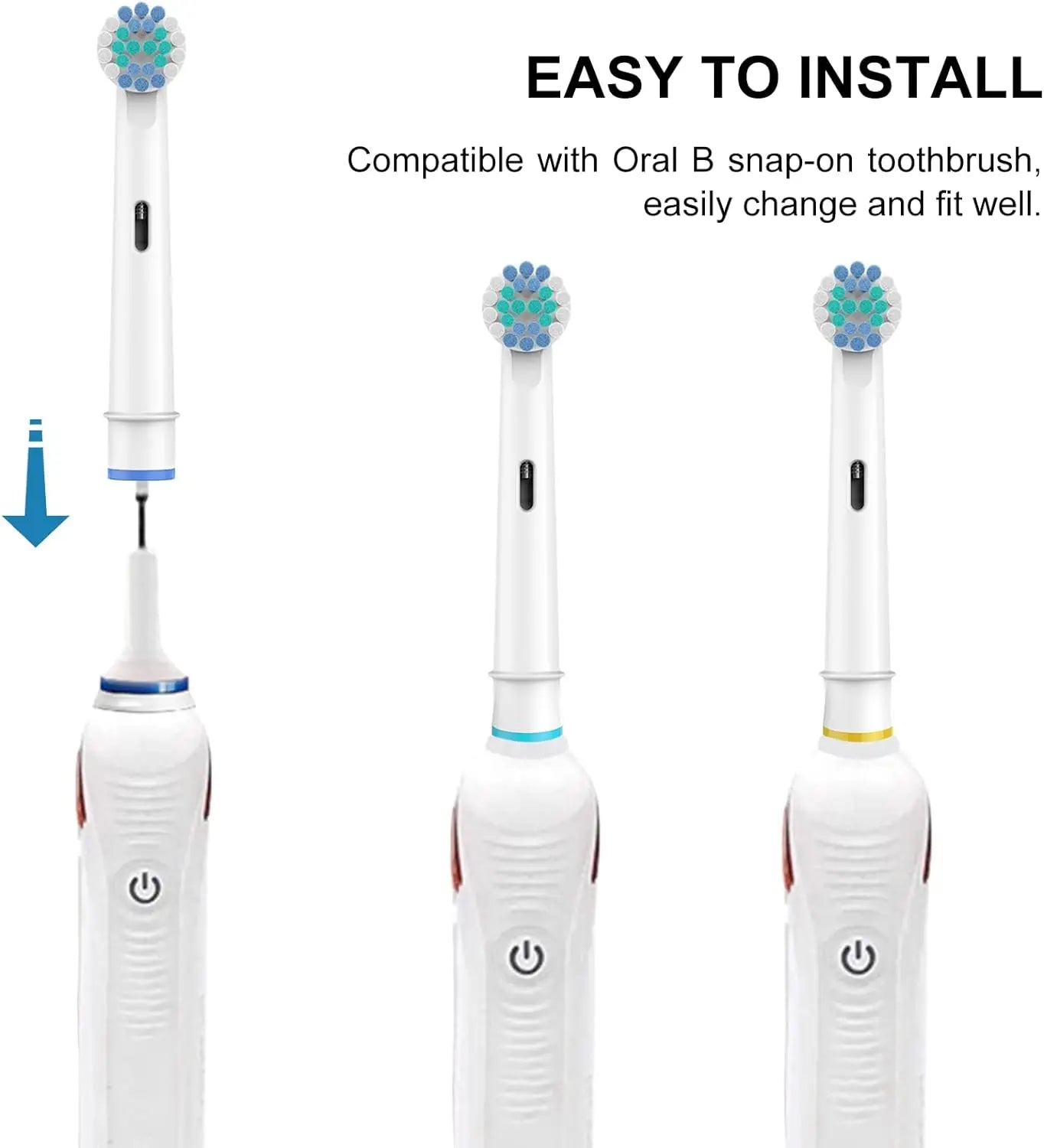 "Replacement Brush Heads for Oral-B Electric Toothbrush – Fits Power, Pro Health, Triumph, & More – 4/8/16pcs"