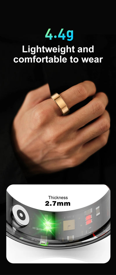 2024 COLMI R02 Smart Ring with Charging Case – 39 Days Battery Life, Health Monitor, 5ATM Waterproof for Men & Women
