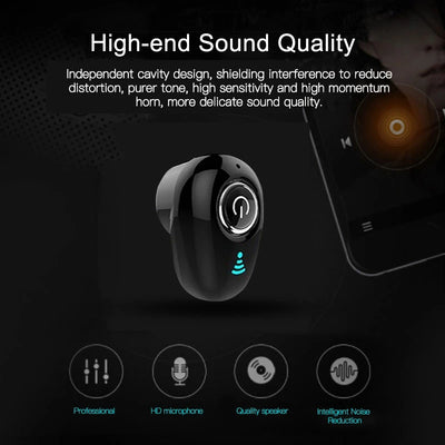 Invisible Single Ear Bluetooth 5.0 Headset | Ultra-Light, Wireless In-Ear Earbud for Music, Running & Relaxation