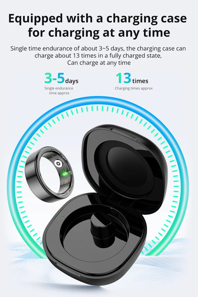 2024 COLMI R02 Smart Ring with Charging Case – 39 Days Battery Life, Health Monitor, 5ATM Waterproof for Men & Women
