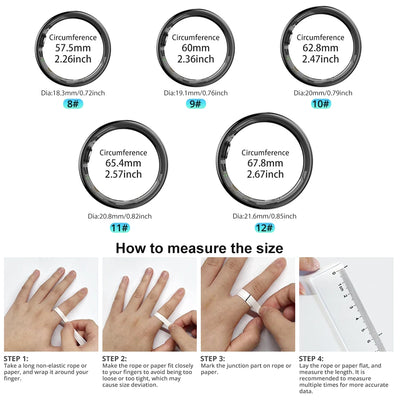 2024 COLMI R02 Smart Ring with Charging Case – 39 Days Battery Life, Health Monitor, 5ATM Waterproof for Men & Women
